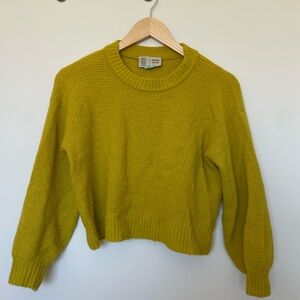 Anthropologie Saturday Sunday Cropped Yellow Sweater XS